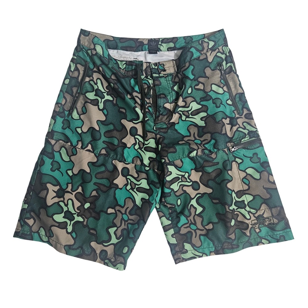 Adidas Safety Mens Green Camo Cargo Shorts 2006 Trefoil Mens Size Medium Rare